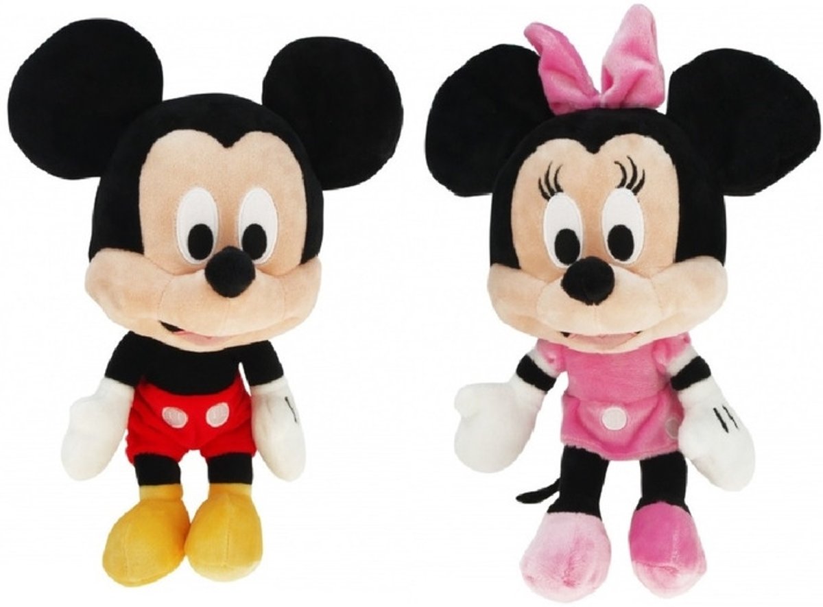 Pluche Disney Mickey Mouse/Minnie Mouse knuffels 50 cm speelgoed set - Muizen cartoon knuffels - Speelgoed voor kinderen