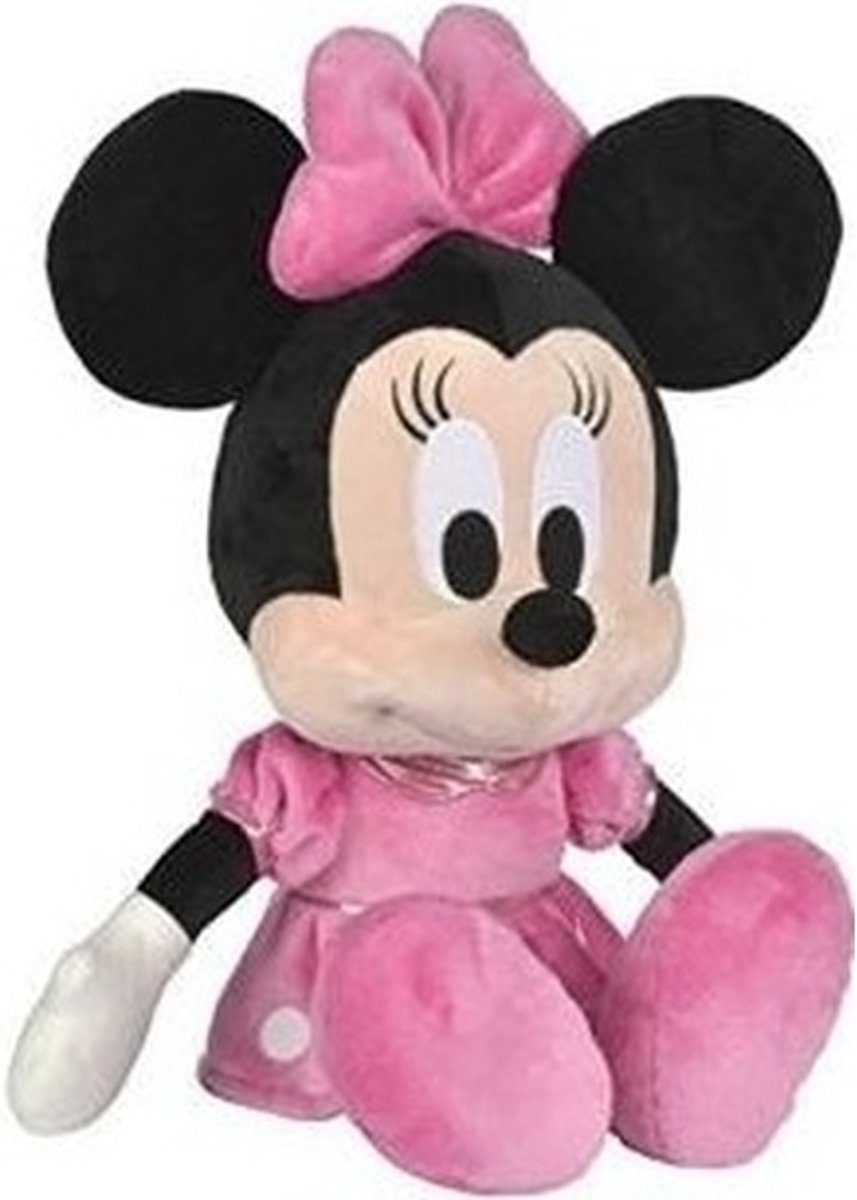 Pluche Disney Minnie Mouse knuffel met roze jurk 49 cm speelgoed - Muizen cartoon knuffels - Speelgoed voor kinderen