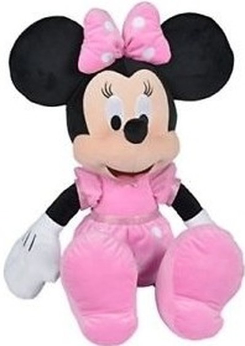 Pluche Disney Minnie Mouse knuffel met roze jurk 60 cm speelgoed - Muizen cartoon knuffels - Speelgoed voor kinderen