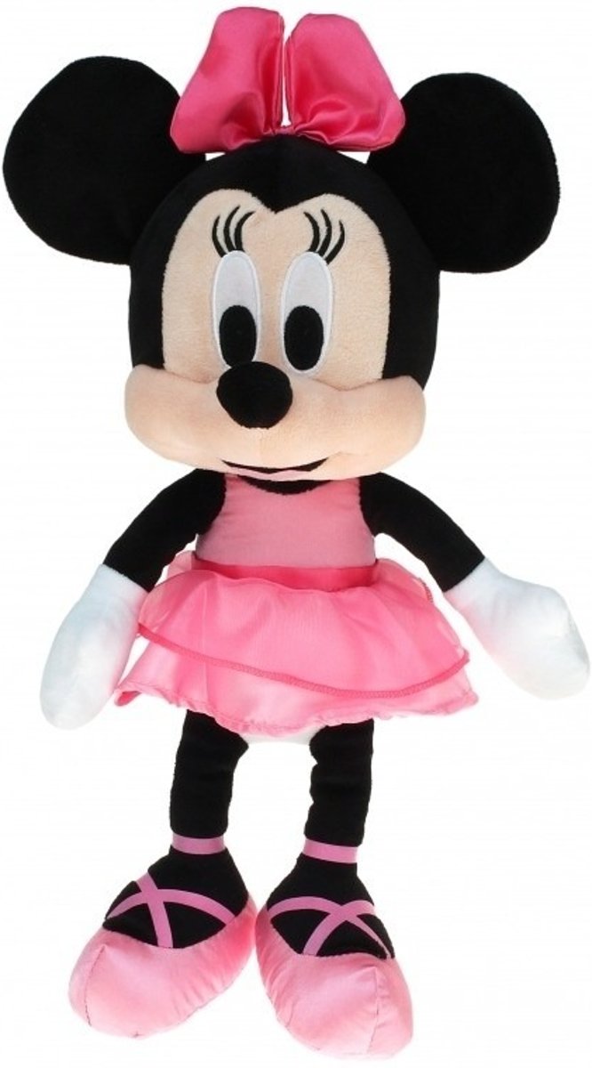 Pluche Minnie Mouse knuffel ballerina met roze jurk 40 cm