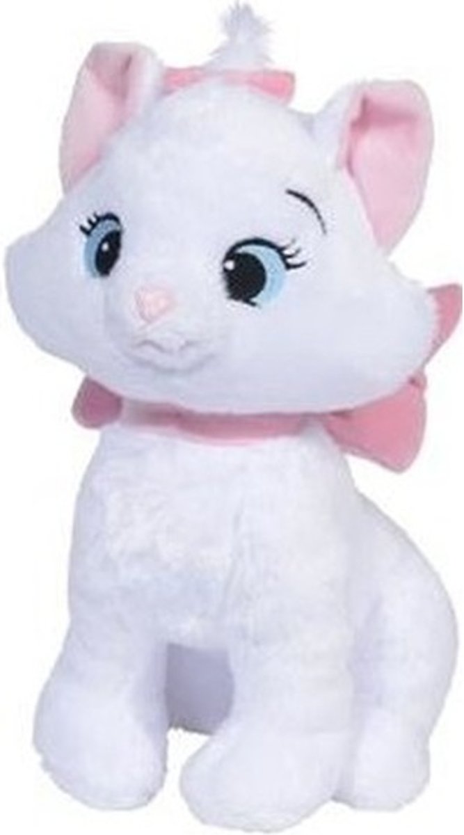 Pluche witte Disney Marie kat/poes/kitten knuffel 18 cm speelgoed - Aristokatten - Katten/Poezen cartoon knuffels - Speelgoed voor kinderen