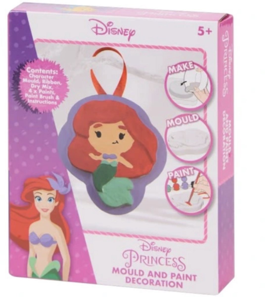 Prinses Gipsfigurenset - Zeemeermin - Knutselen - Creatief -   - Gipshanger- Gips Gieten - Jongens en Meisjes - Vanaf 5 Jaar - Inclusief Verf - Hoge Kwaliteit - Cadeau - Kinderen -   Knutselen