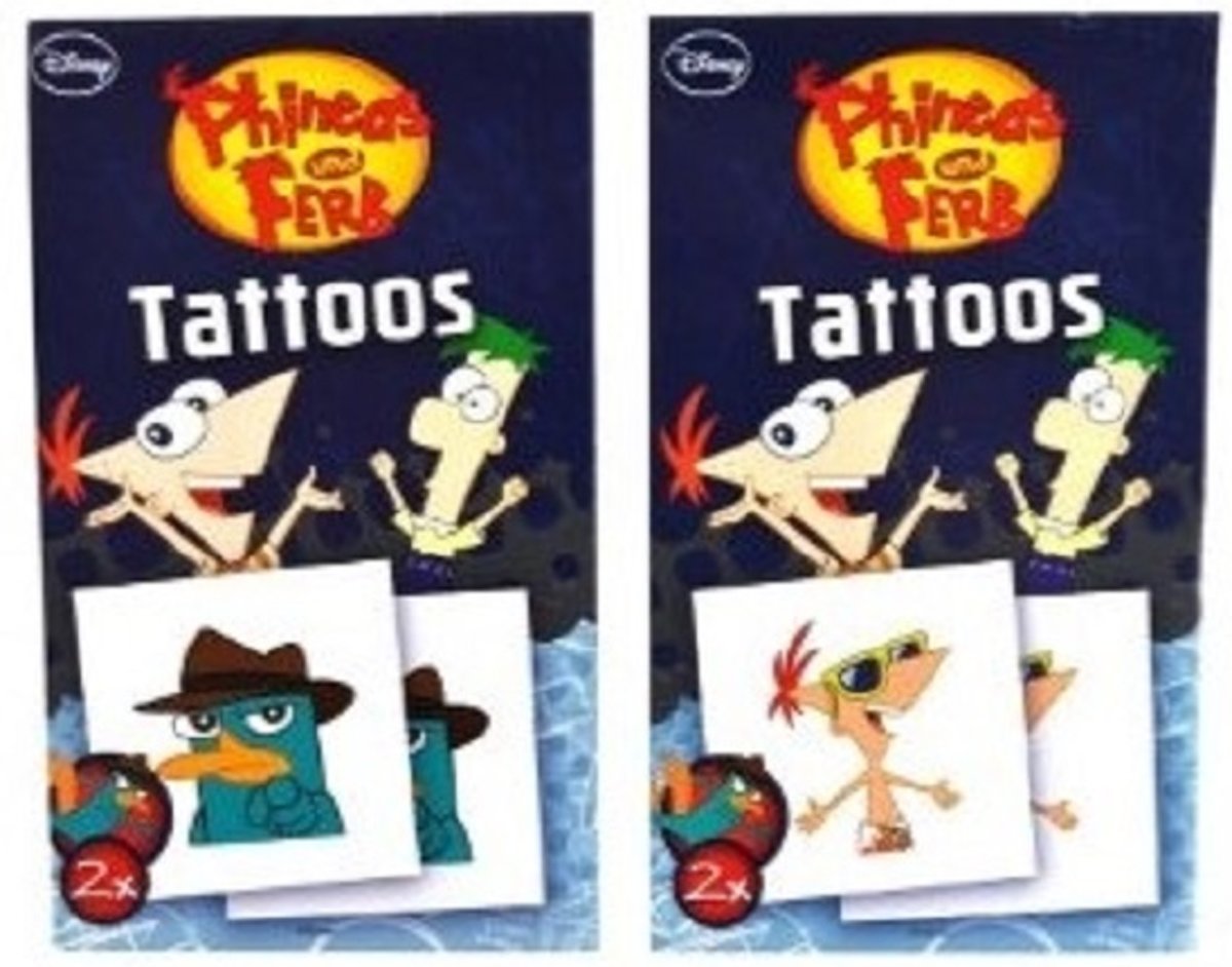 Tattoo set 5x2 tattoos Phineas & Ferb