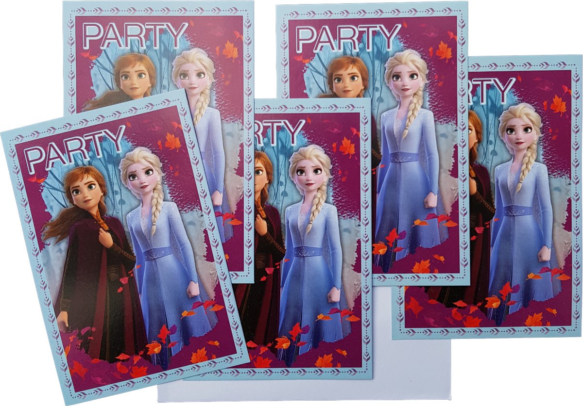 Uitnodigingen Disney Frozen 2 Elsa & Anna 5 stuks