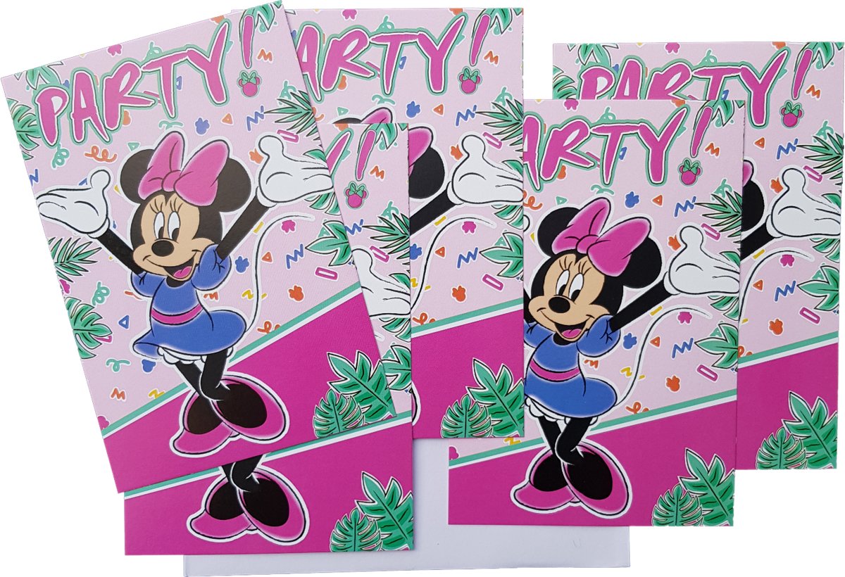 Uitnodigingen Disney Minnie Mouse Hawaii 5 stuks