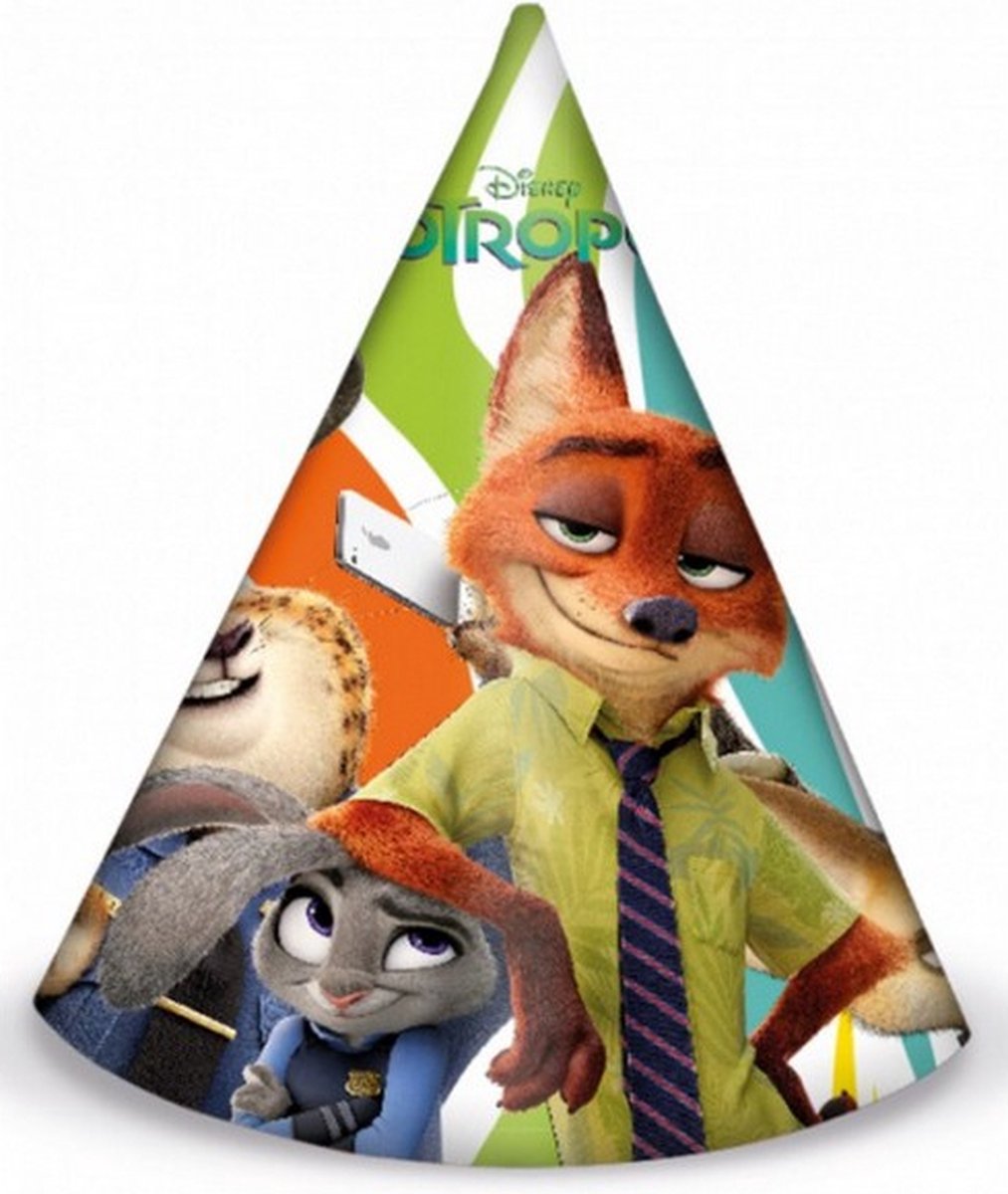 feesthoedjes Zootropolis 10 cm karton 6 stuks