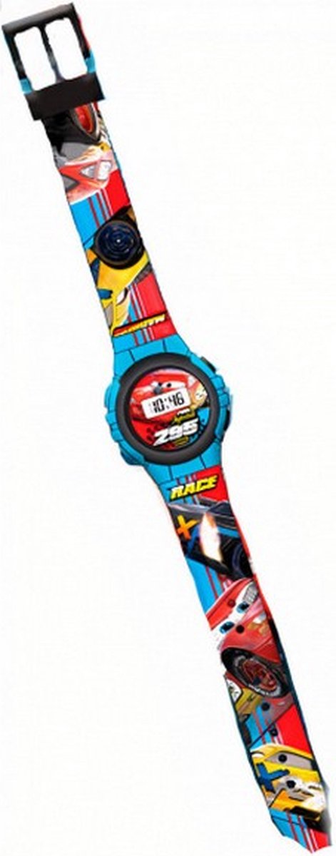 horloge Cars jongens 29 cm blauw/rood