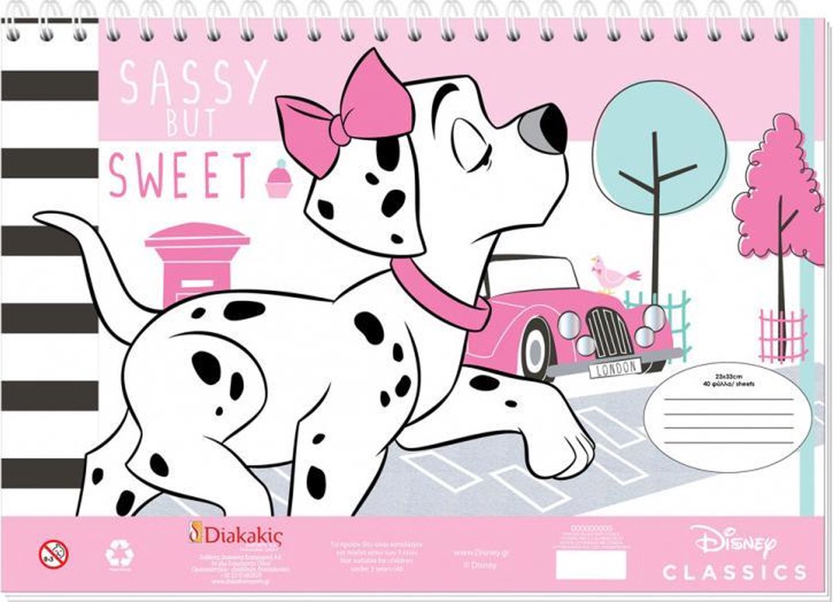 kleur- en stickerboek 101 Dalmati√´rs 23 x 33 cm roze