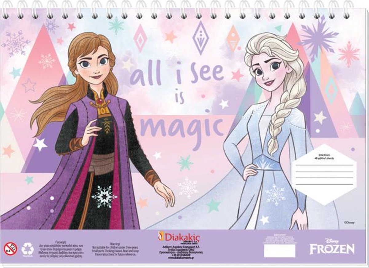 kleur- en stickerboek Frozen 2 junior 23 x 33 cm roze