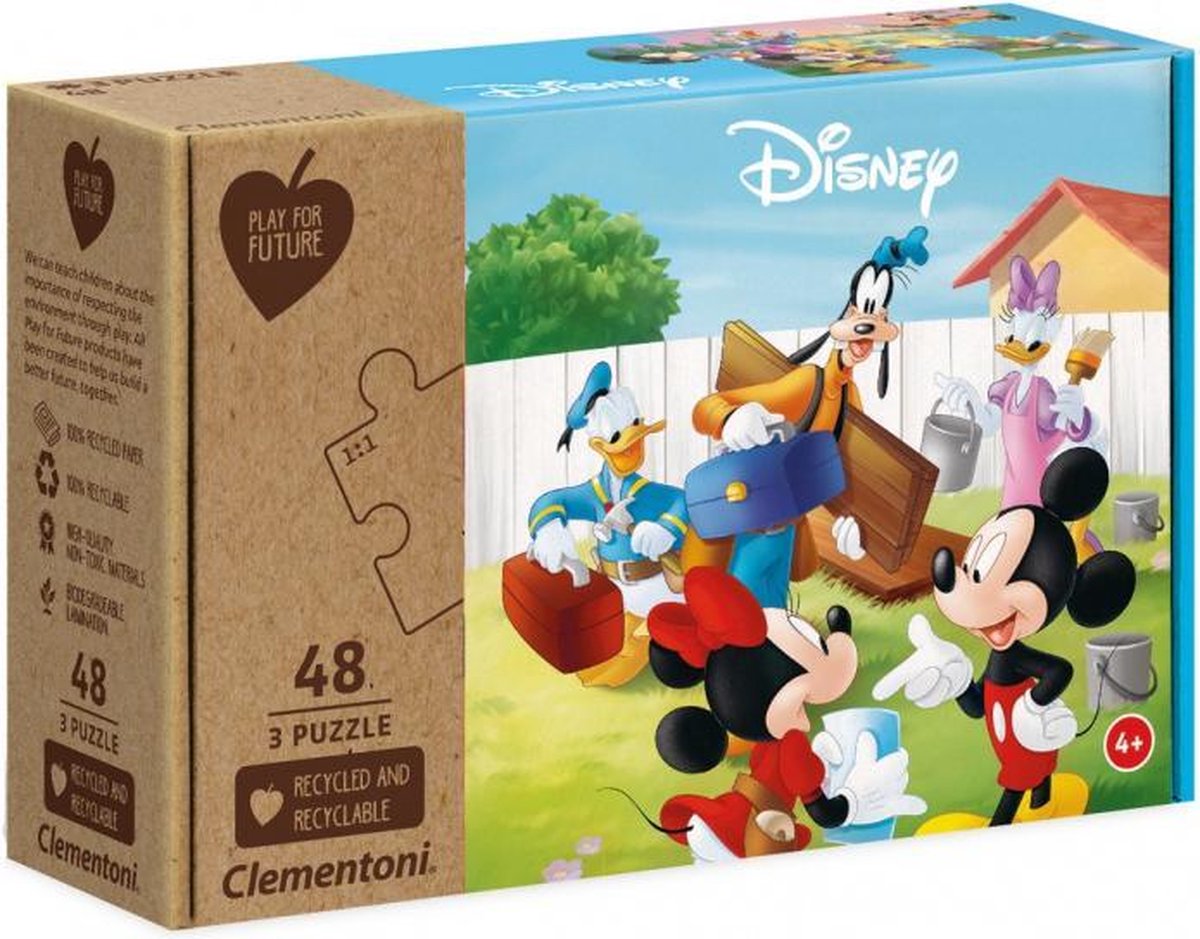 legpuzzel Mickey junior 3-in-1 karton 144 stukjes