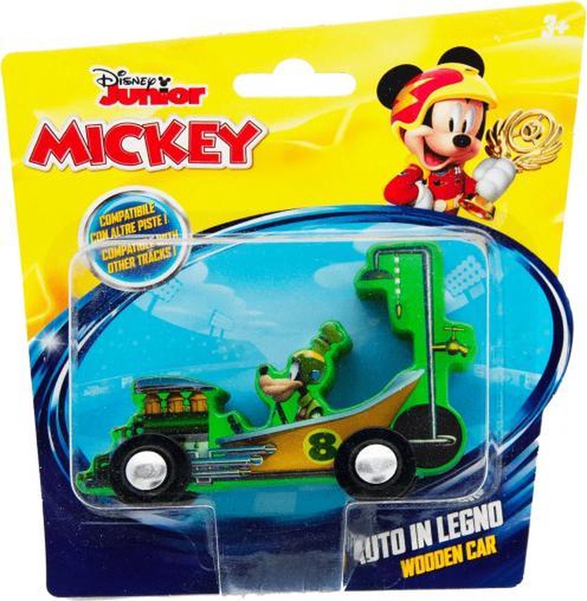 racewagen Goofy junior 15 cm hout groen