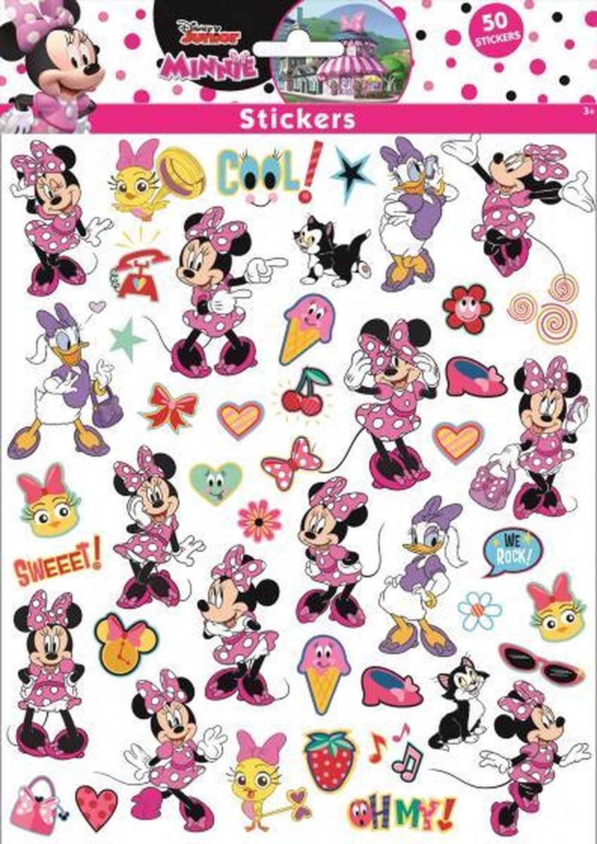 stickers Minnie meisjes 25 x 21 cm roze 50 stuks