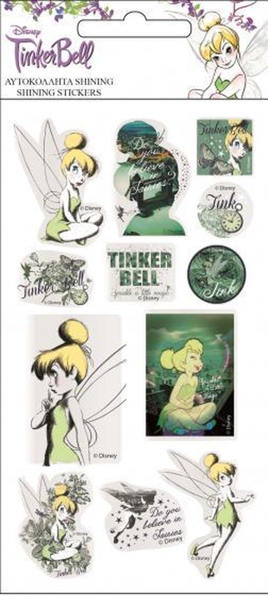 stickers Tinkerbell glanzend meisjes vinyl groen/roze