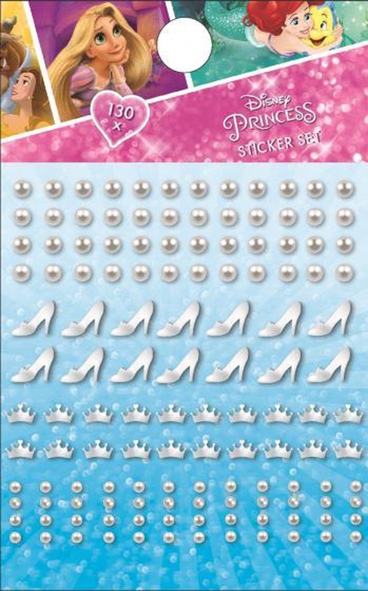 stickerset Princess meisjes 10 x 10 cm wit 130 stuks