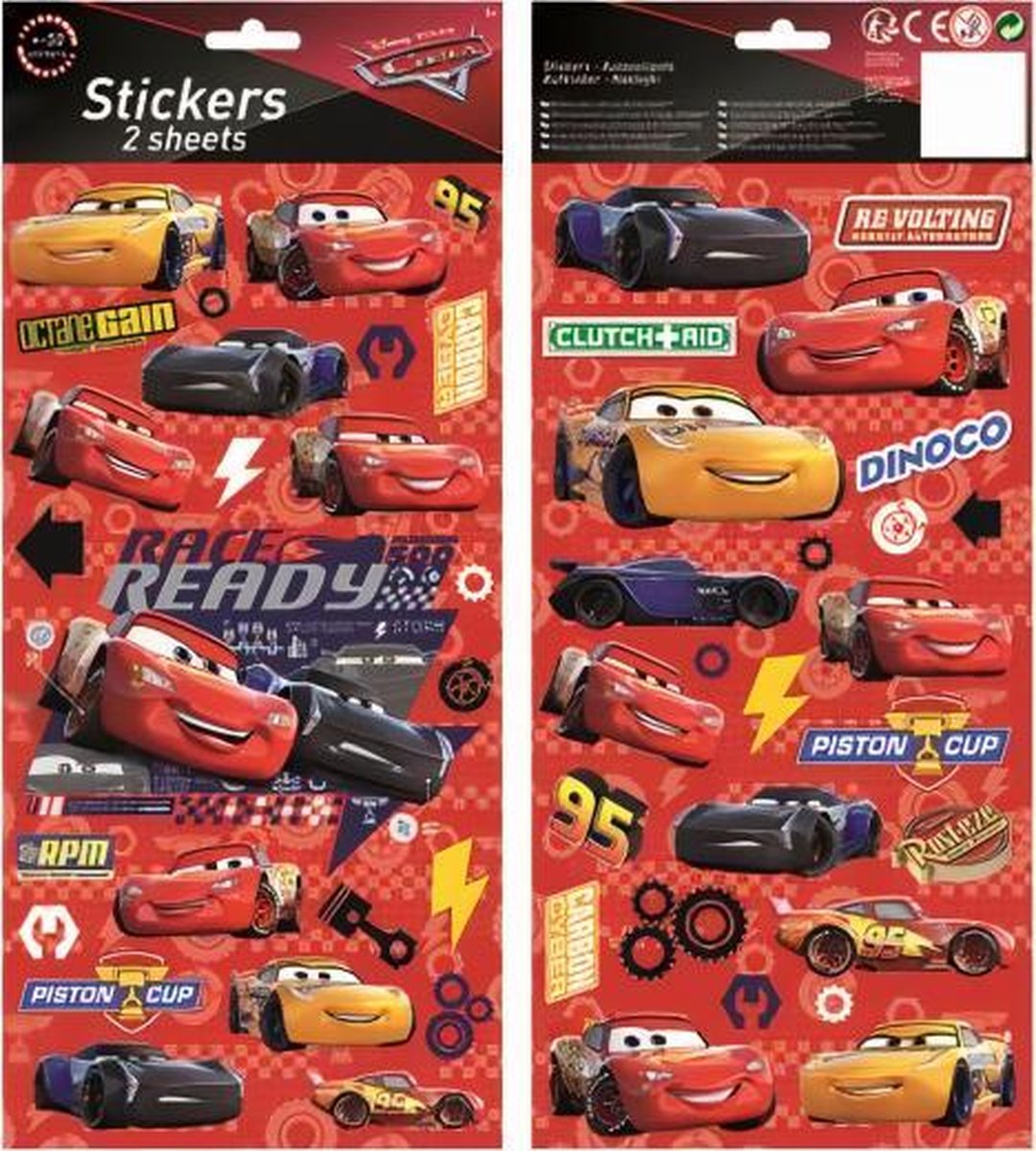 stickervel Cars junior 35,5 cm papier rood 2-delig