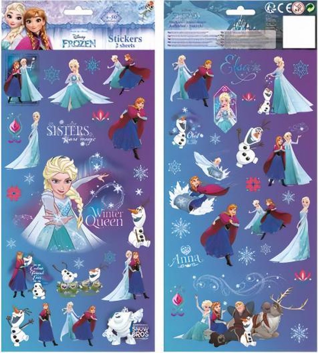 stickervel Frozen junior 35,5 cm papier paars 2-delig