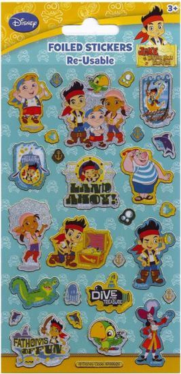 stickervel Neverland Pirates 19,5 cm folie 25 stuks