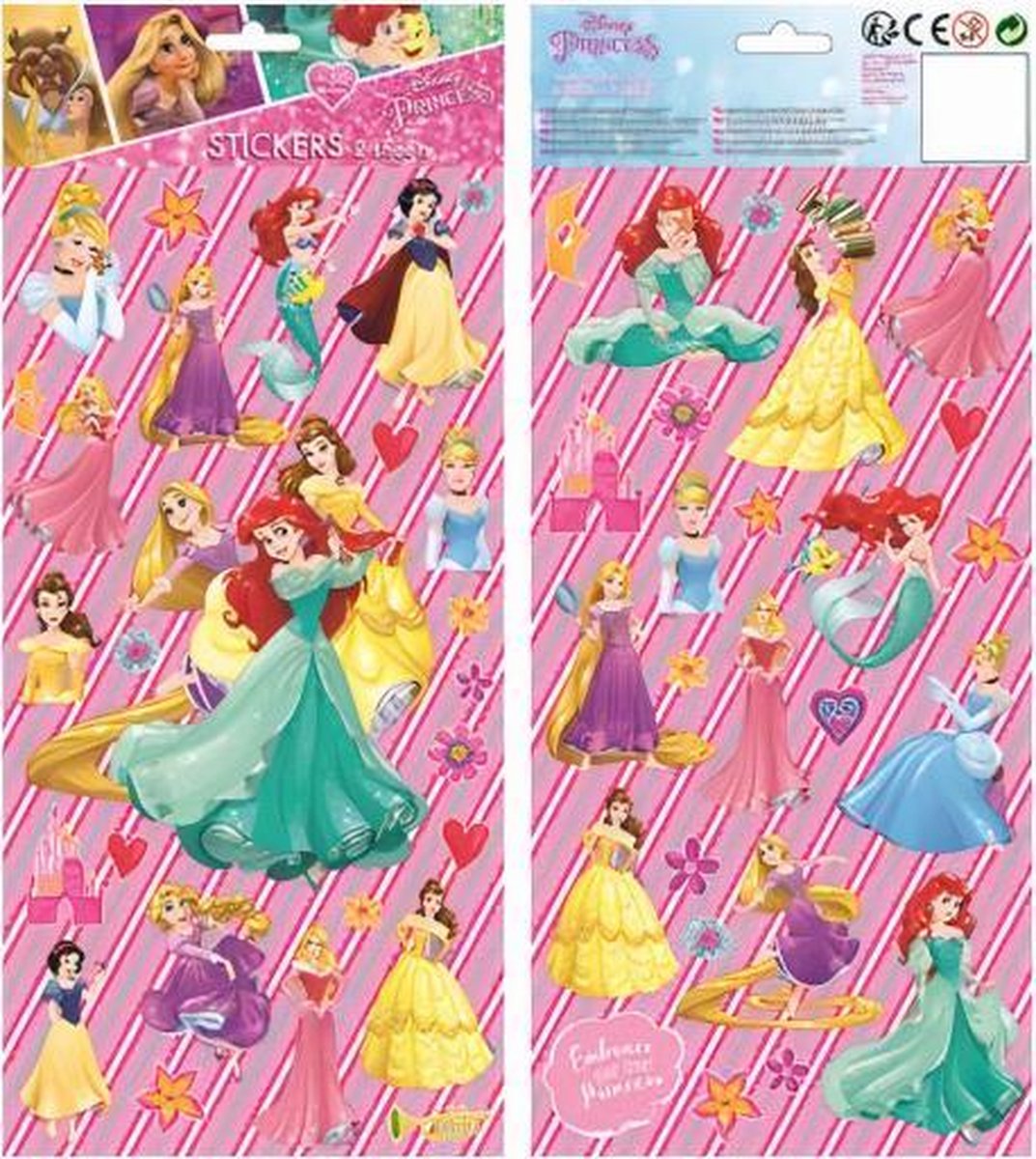 stickervel Princess junior 35,5 cm papier roze 2-delig