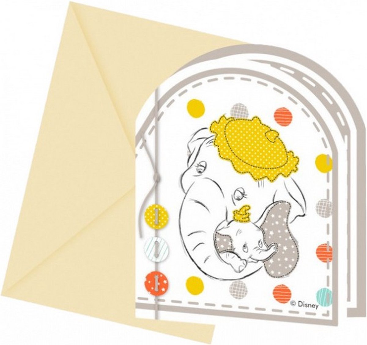 uitnodiging Baby Shower 11 x 9 cm papier wit 12-delig