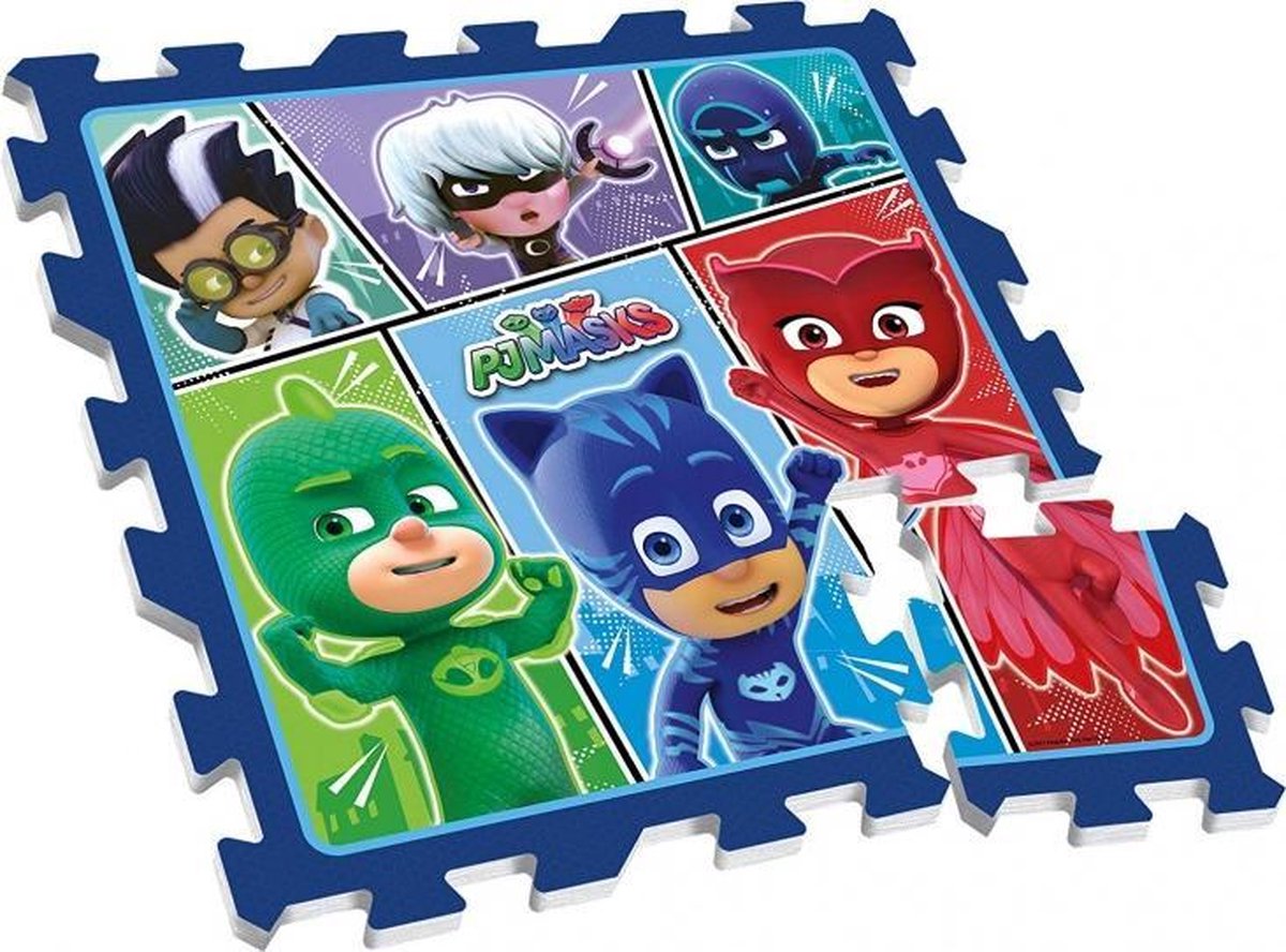 vloerpuzzel PJ Masks junior 88 cm blauw 9-delig