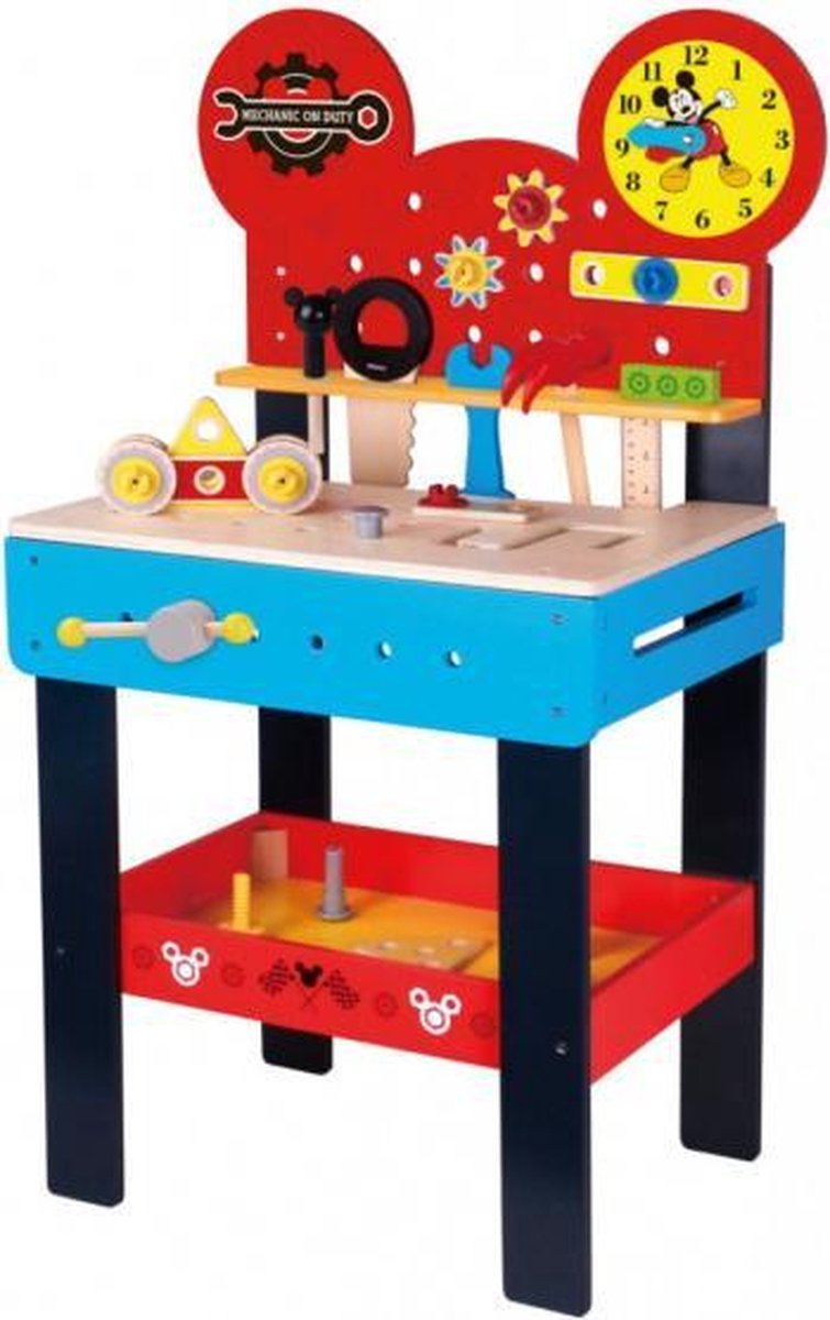 werkbank Mickey Mouse junior 89 cm hout blauw/rood