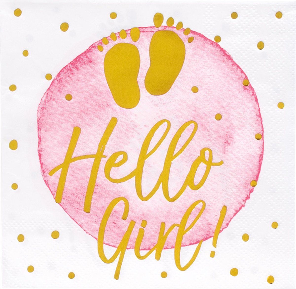 Set 12 Papieren servetten Hello Girl! (25 x 25 cm).