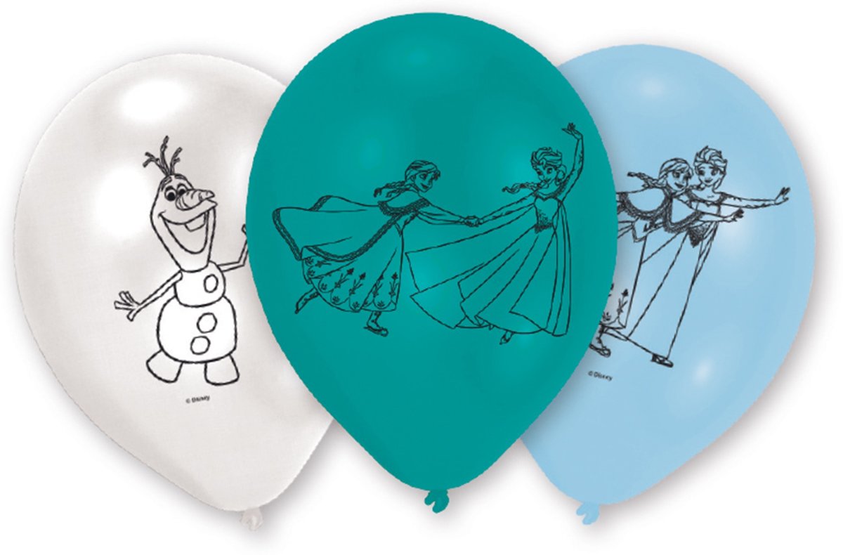 6 Frozen™ ballonnen - Feestdecoratievoorwerp