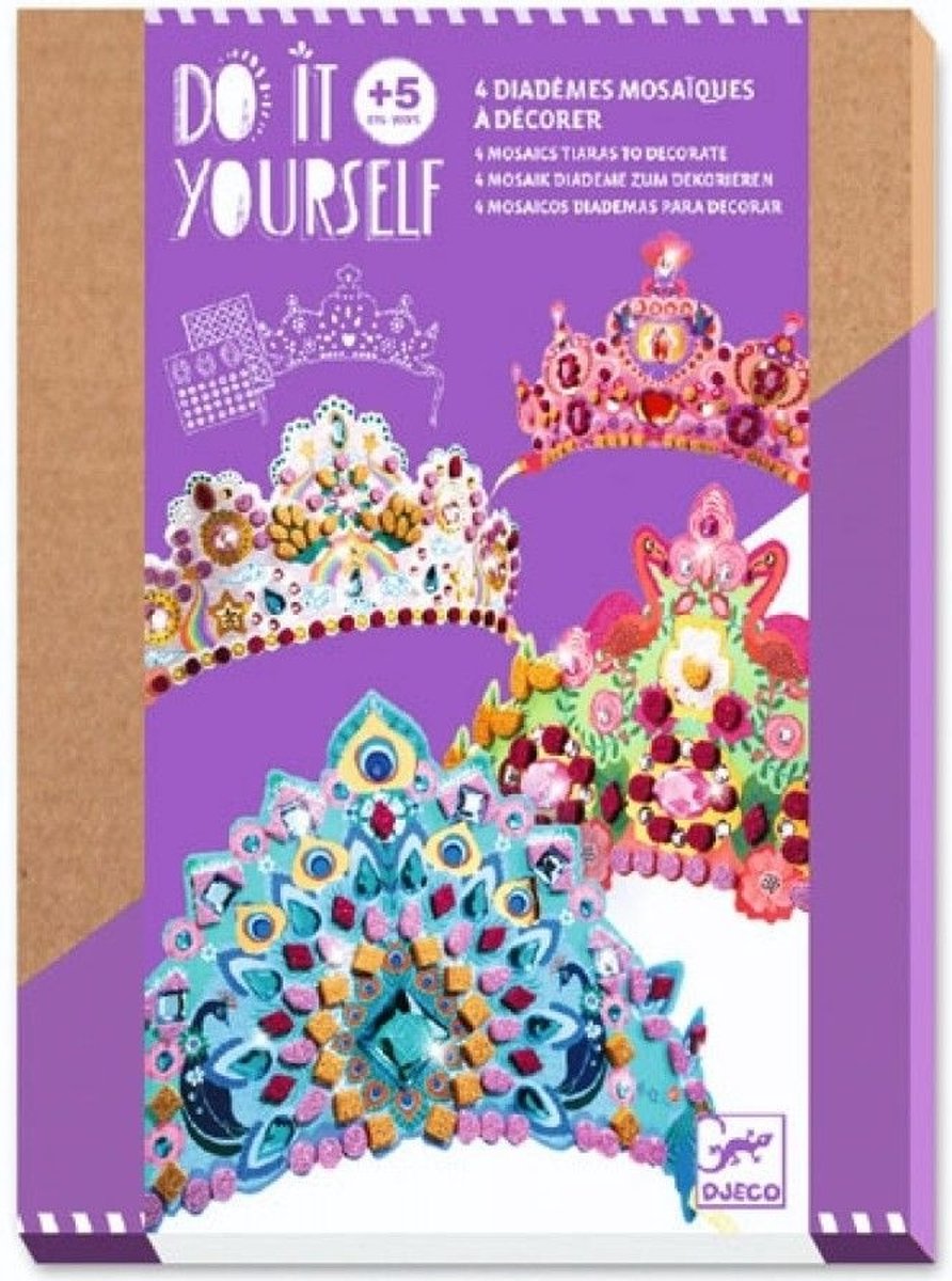 Djeco - Djeco Do It Yourself 4 Mozaïek Diademen Prinsessen