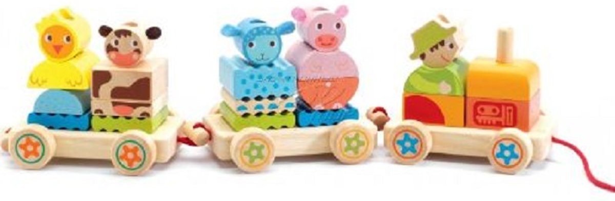   - Houten treintje Créaferme - 36 stuks