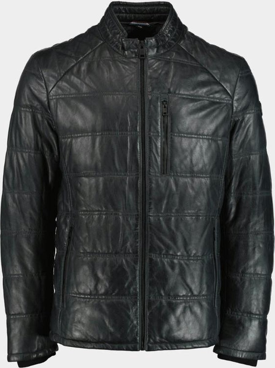 Donders Jas Leather Jacket 52302 Blue Night Mannen Maat - 56