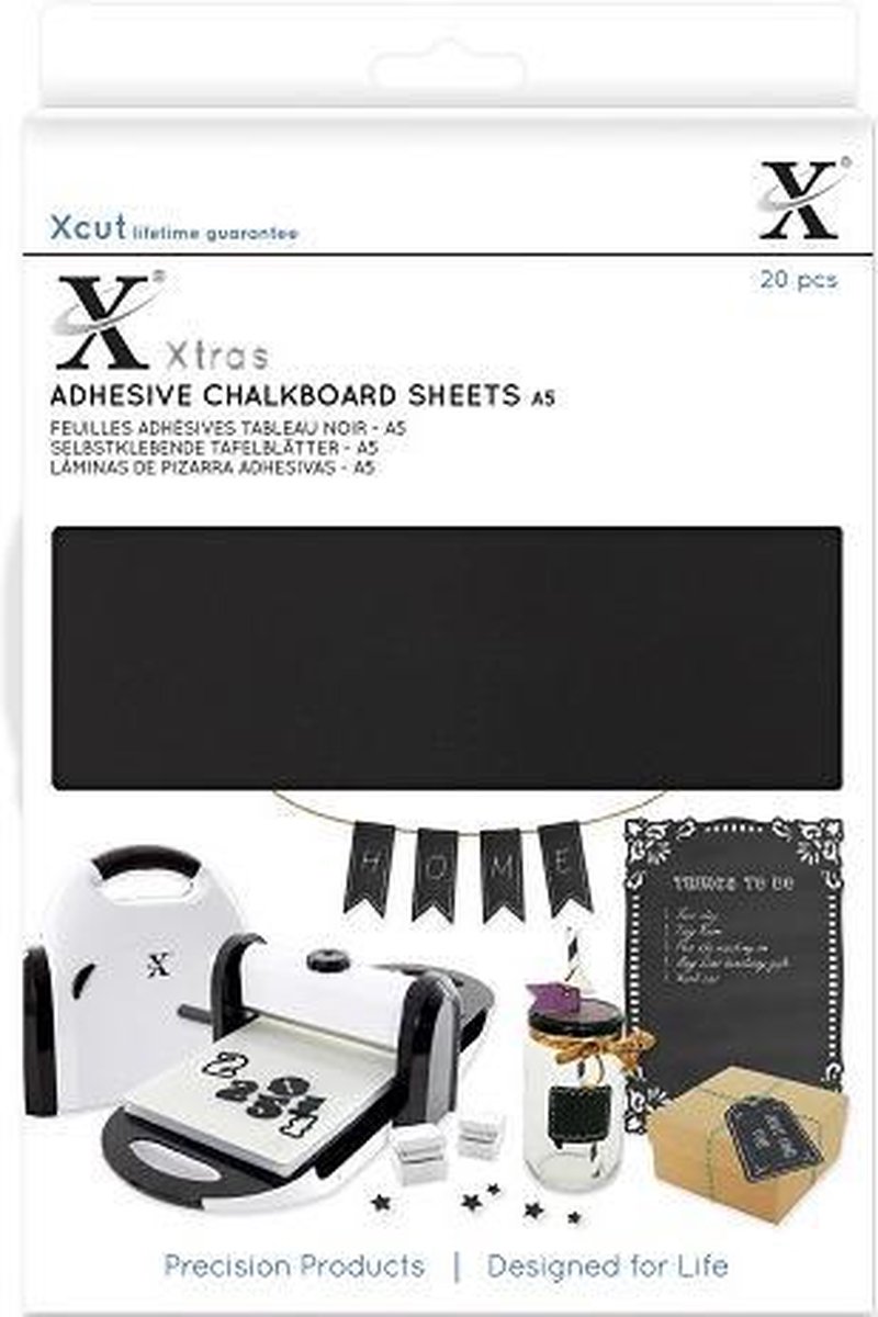 DoCrafts Xcut Xtras A5 adhesive chalkboard sheets 20 stuks XCU 174402