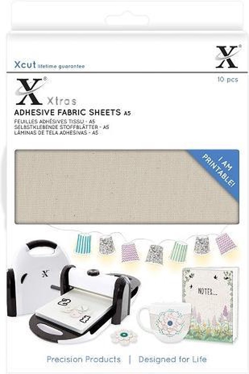 Xcut Xtras A5 Adhesive Fabric Sheets (10pcs)