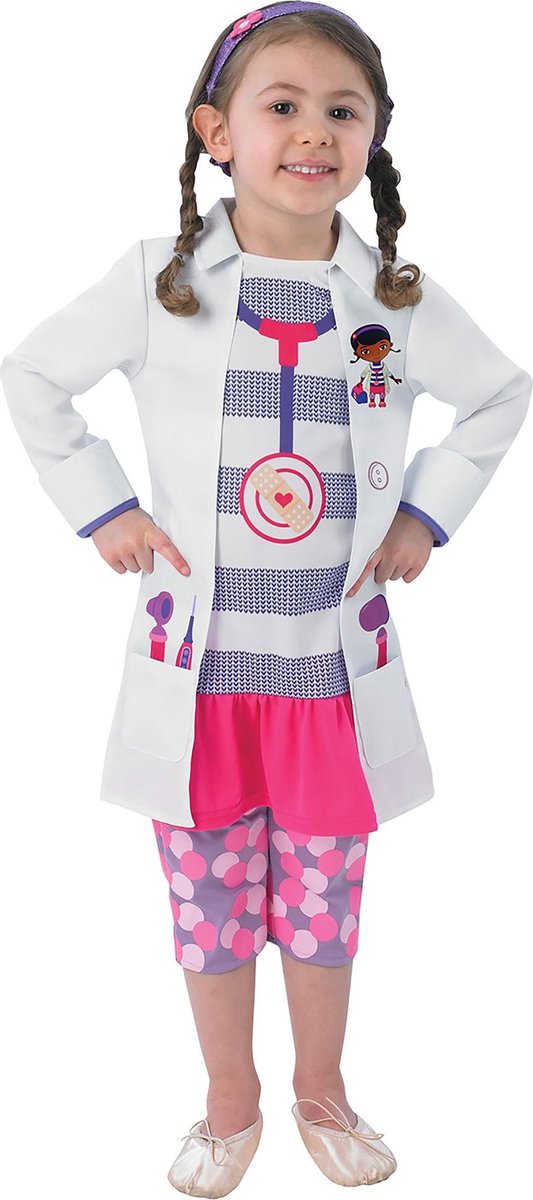 Doc McStuffin Childrens/Kids Fancy Dress Costume (White/Pink)