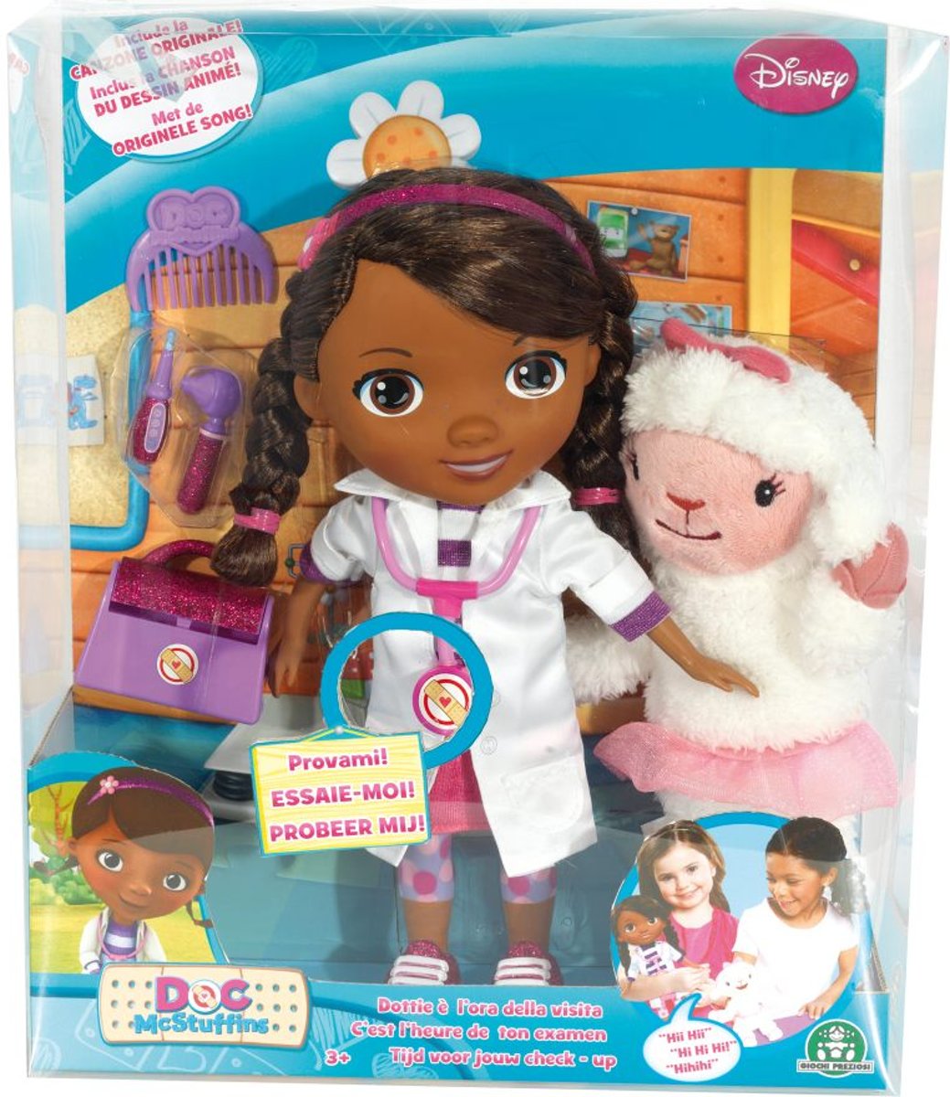 Doc McStuffins Sprekende Pop - 30 cm - inclusief accessoires en Lammie