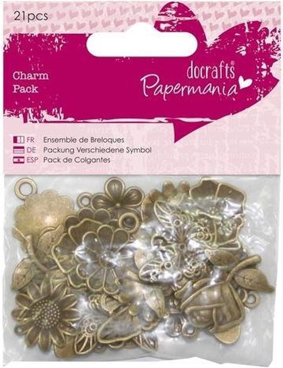 Charm Pak (21  stuks) - Papermania - Bloemen & Vlinders