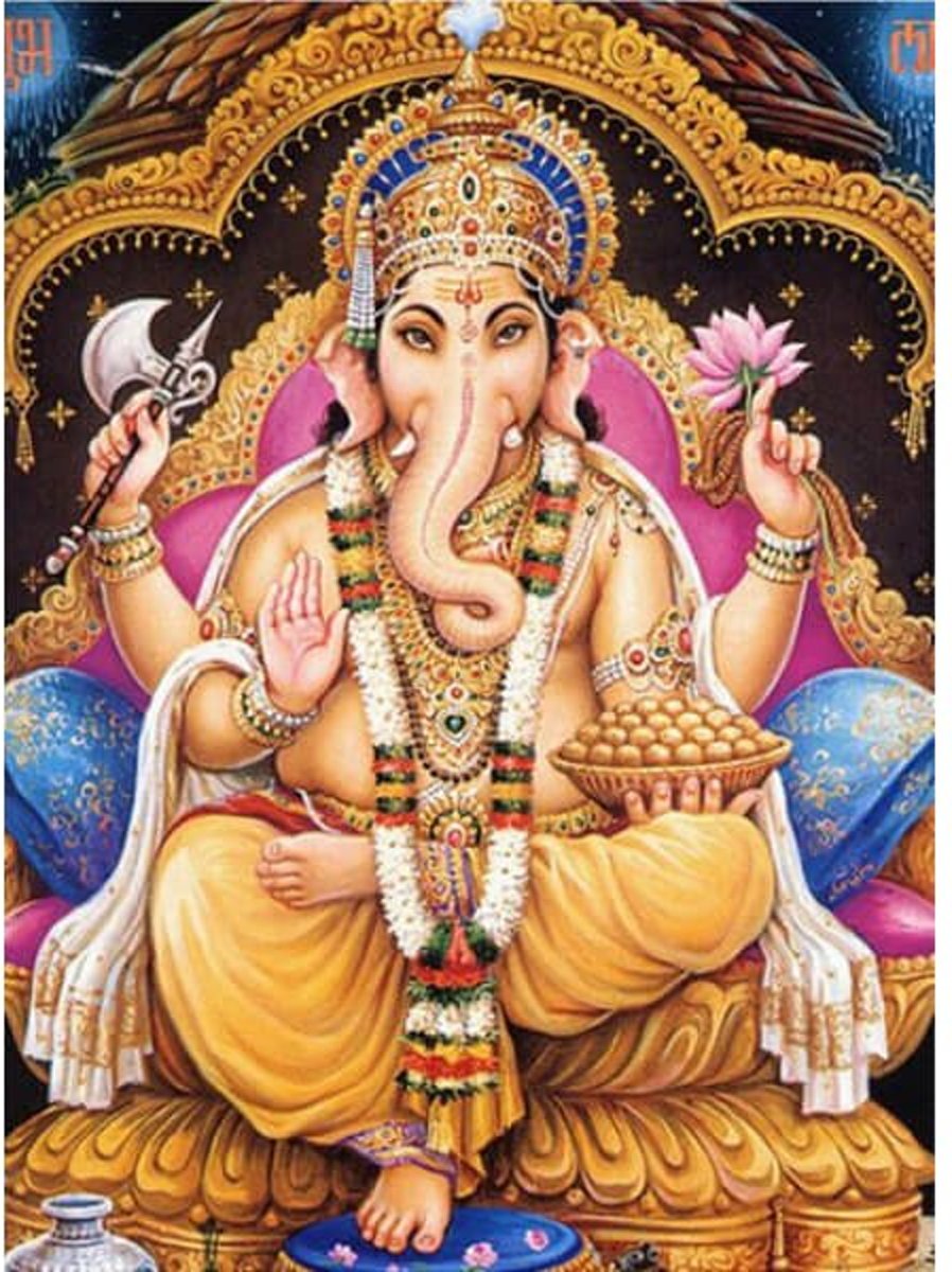 Diamond Painting Ganesha 40x50cm. (Volledige bedekking - Ronde steentjes) diamondpainting inclusief tools