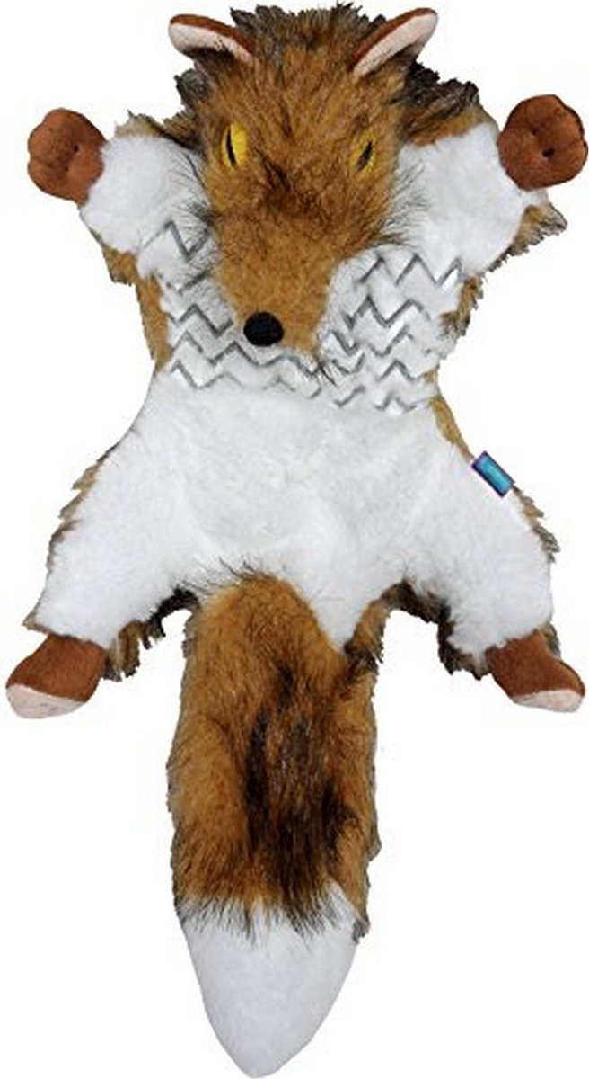 Dog & Co Landelijke Roadkill Pluche Fox Dog Toy (Bruin en wit)