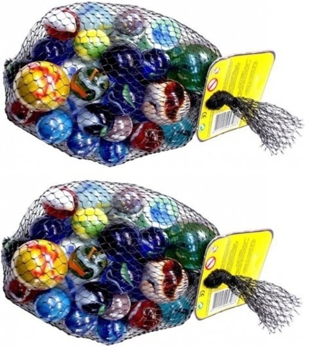 46x Knikkers bonken in verschillende formaten en kleuren - buitenspeelgoed - knikkeren