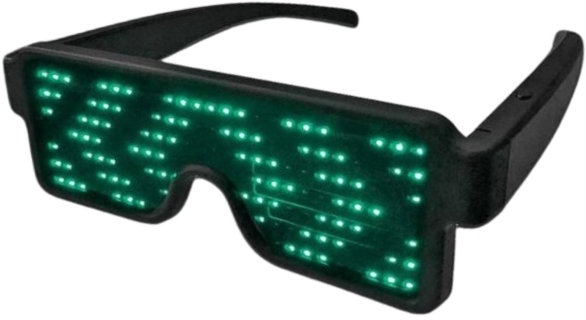   PRO LED Partybril – Groen - Oplaadbaar - Draadloze, Feestbril - Techno Party Glasses - Men & Women - Lichtgevende Bril - Bril met LED verlichting - Bril met Licht - Perfect voor Feesten & Bruiloften & Koningsdag