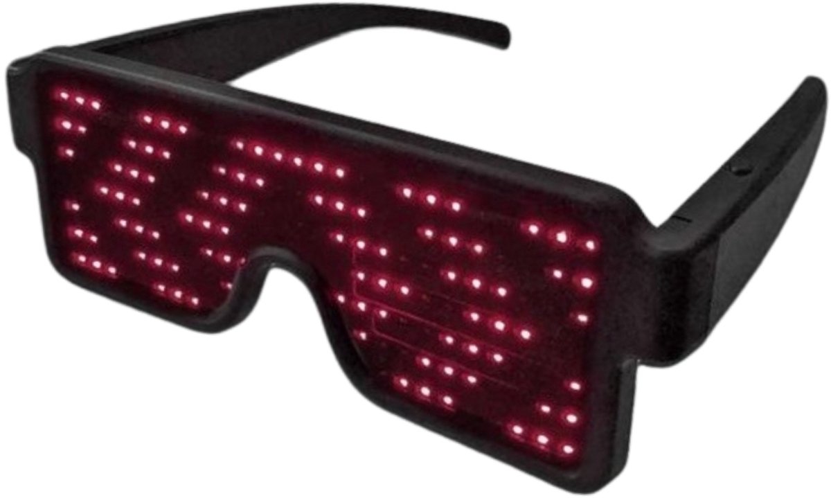   PRO LED Partybril – Rood - Oplaadbaar - Draadloze, Feestbril - Techno Party Glasses - Men & Women - Lichtgevende Bril - Bril met LED verlichting - Bril met Licht - Perfect voor Feesten & Bruiloften & Koningsdag