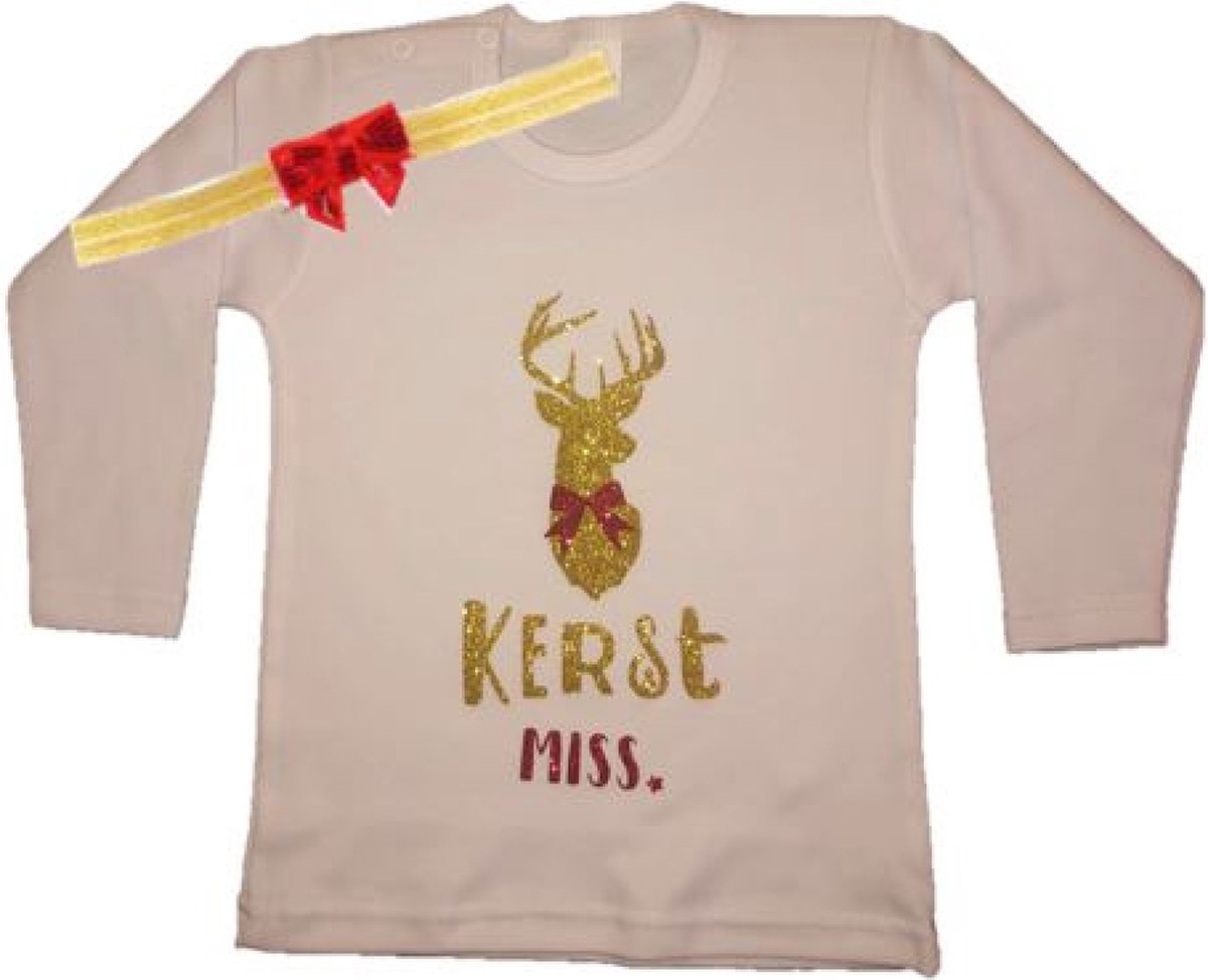 Kerst shirt-tshirt rendier-kerstkleding-meisje-rendier (mt 104)