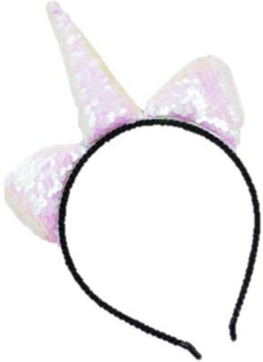 Unicorn diadeem pailletten wit