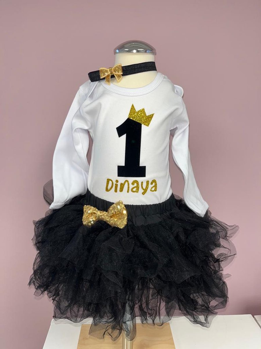 Verjaardag-outfit-verjaardag jurk-1 jaar-cakesmash-eerste verjaardag-meisje-kleedje-girl-jarig-verjaardag setje-eigen naam-feestkleding-kinderverjaardag-set Noa (mt 86)