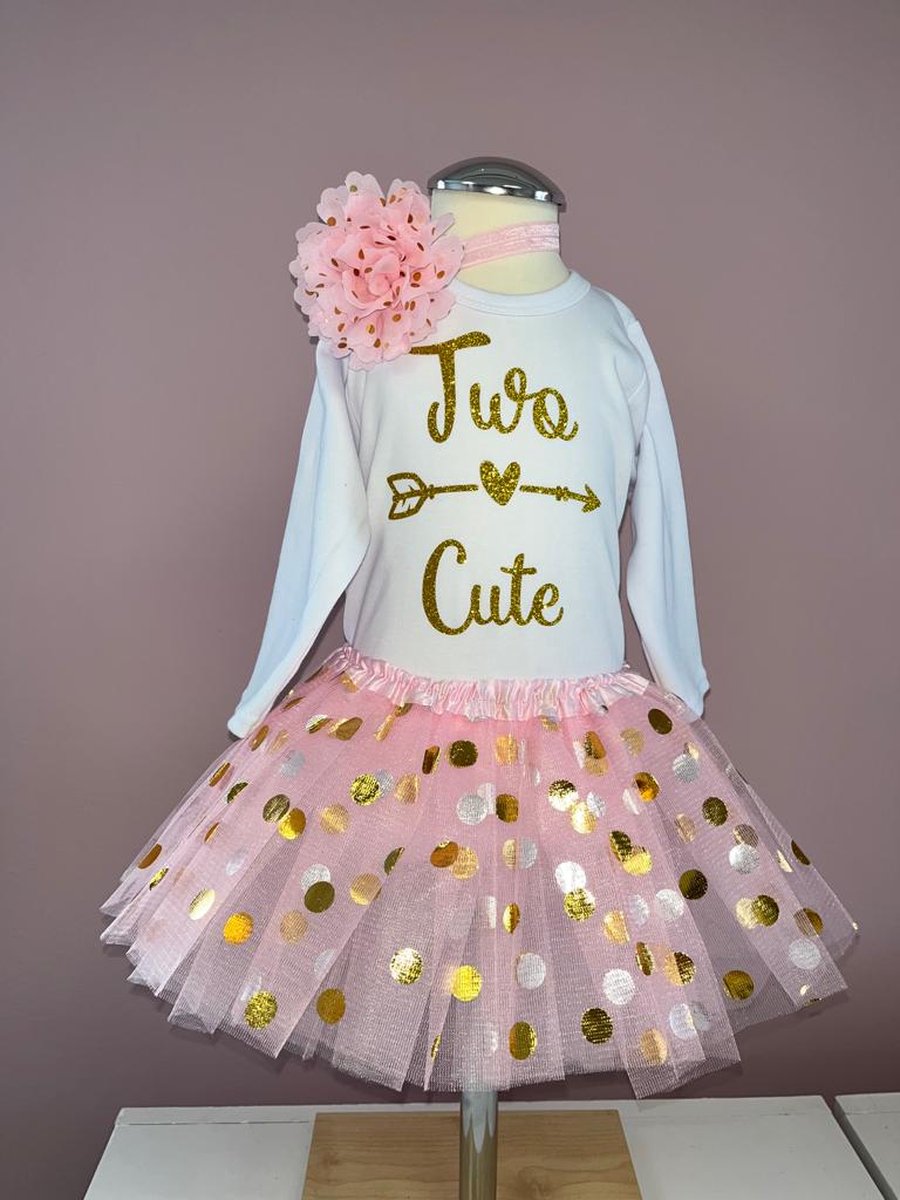 Verjaardag-outfit-verjaardagset-feestkleding-kleedje-2 jaar-two cute-cakesmash-jarig-tutu-meisje-girl-set Marel (mt 92)