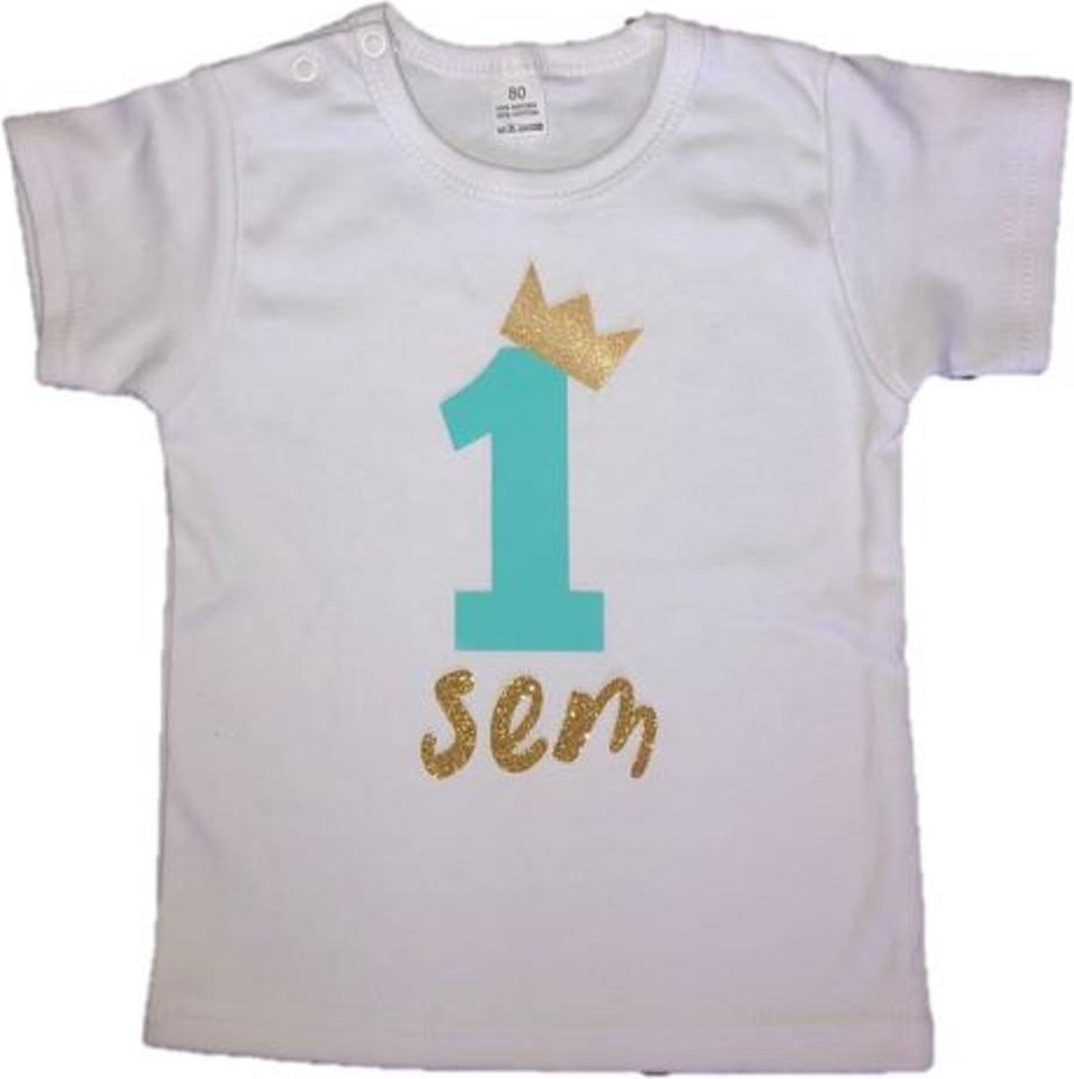 Verjaardagshirt, jongen, 1 jaar, eigen naam, cakesmash, smash cake, fotoshoot, boy, one, verjaardag, mint/goud