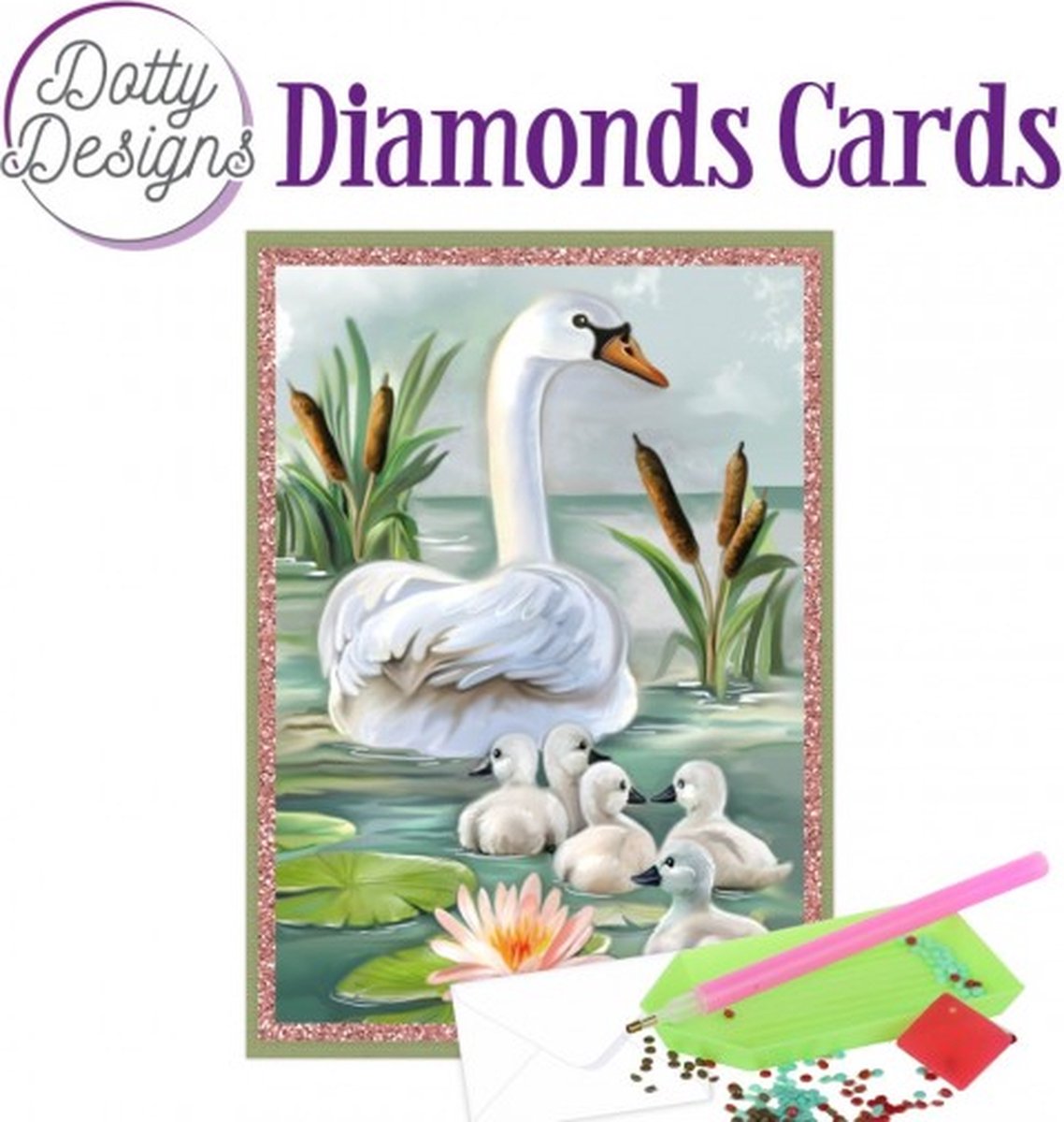 Diamond painting kaart Dotty Designs Diamond Cards - Ducklings