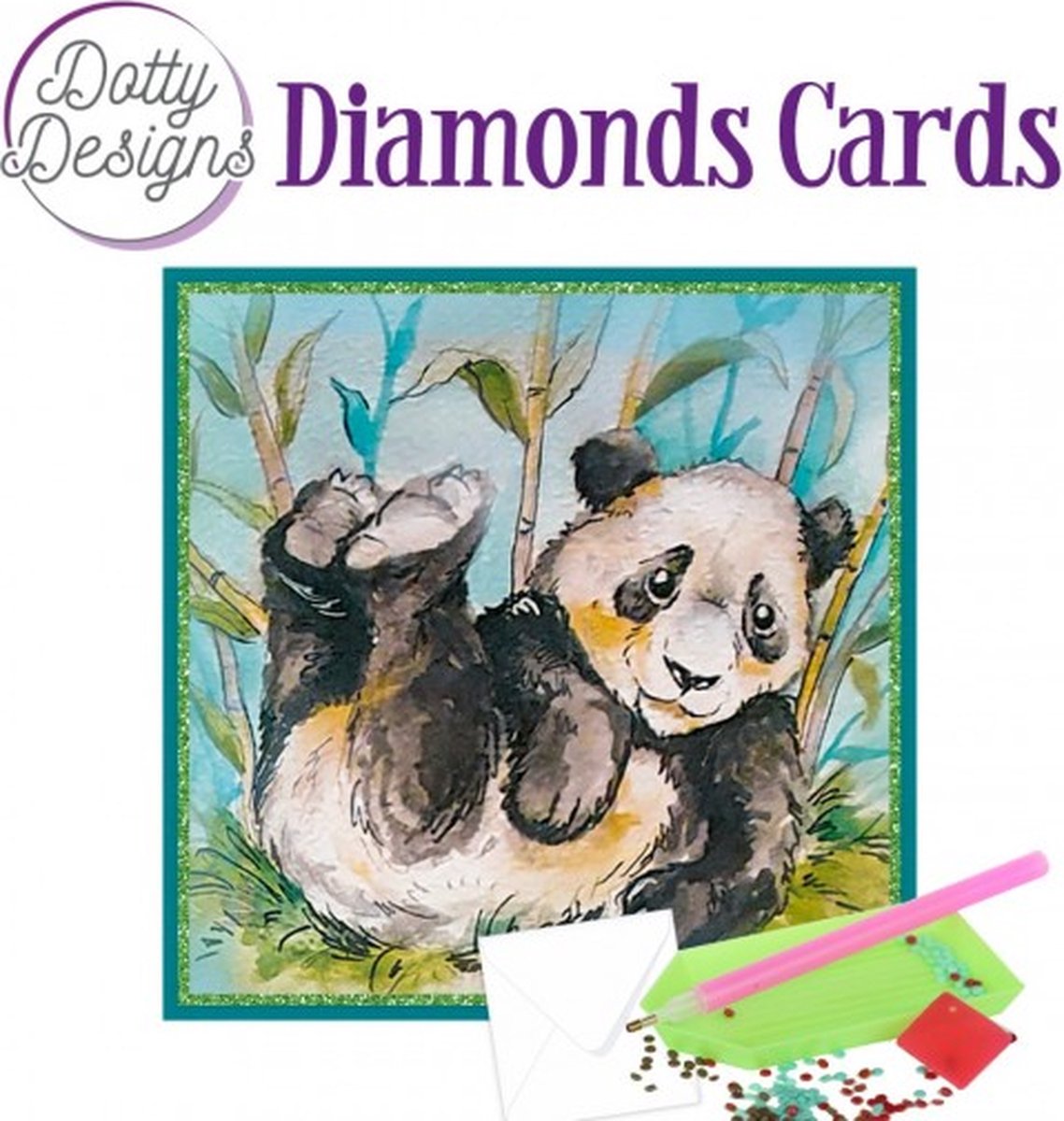 Dotty Designs Diamond Cards - Lazy Panda Bear