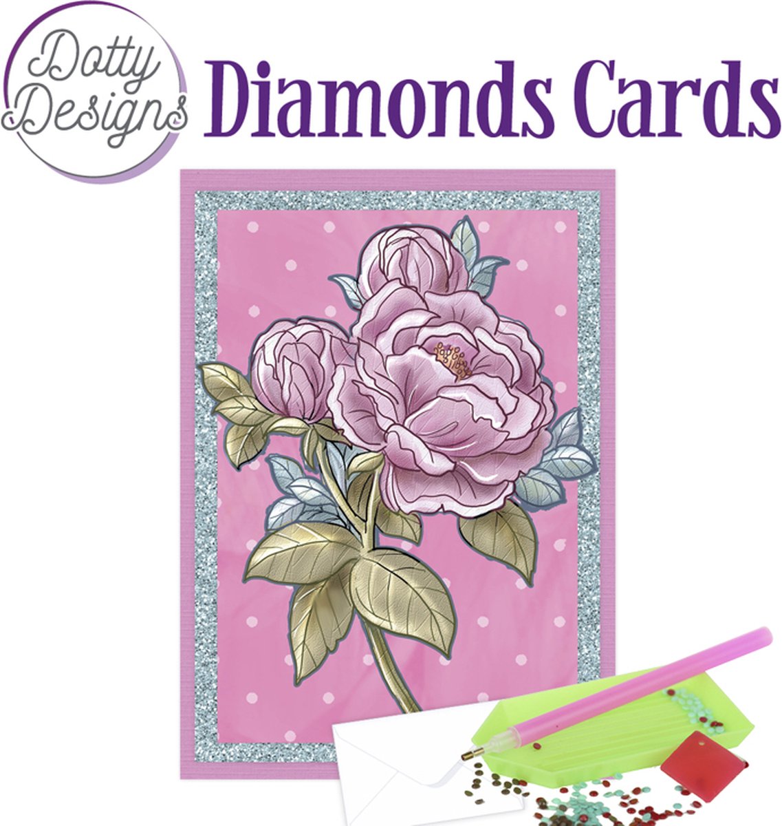 Dotty Designs Diamond Cards - Old Pink Peony