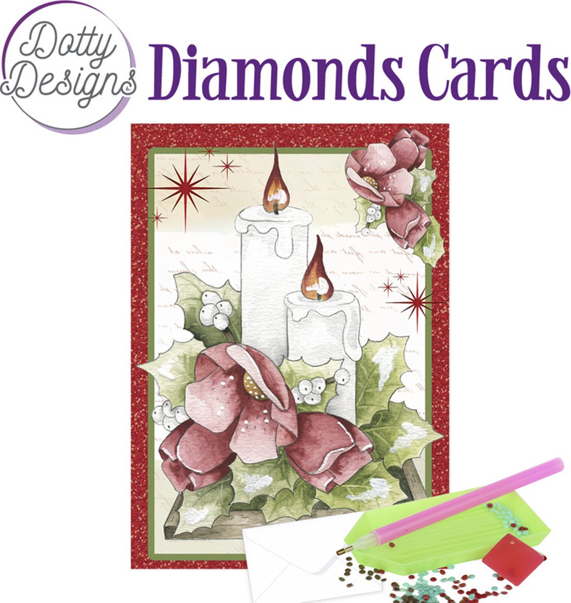 Set van 5 dotty design diamond painting kerstkaarten ( set 10)