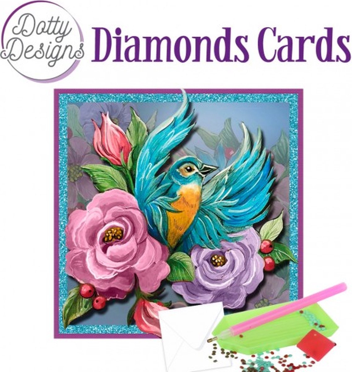 Dotty Designs Diamond Cards - Blue Bird